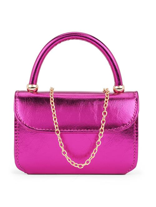 pink solid leatherette sling bag - 21562371 -  Standard Image - 0