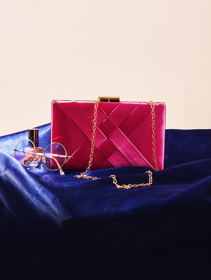 women pink metal box clutch - 21562388 - Zoom Image - 0
