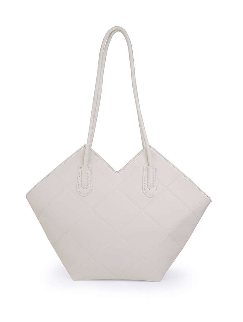 women solid leatherette (pu) tote bag