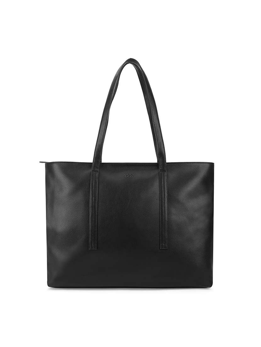 women solid leatherette (pu) tote bag