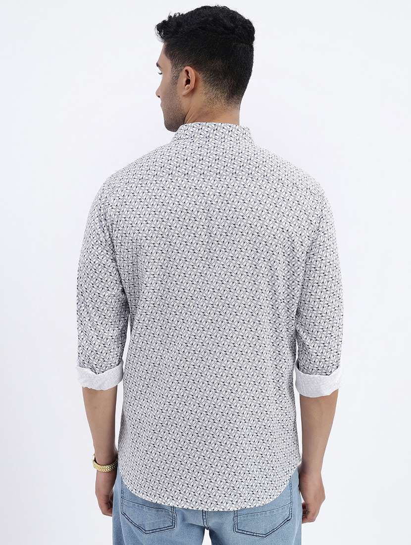 men geometric long sleeve casual shirt - 21562504 -  Standard Image - 2