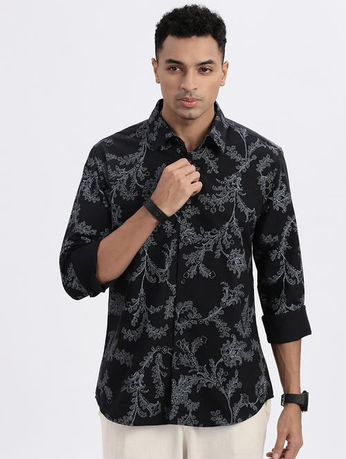 men floral long sleeve casual shirt - 21562505 - Standard Image - 0