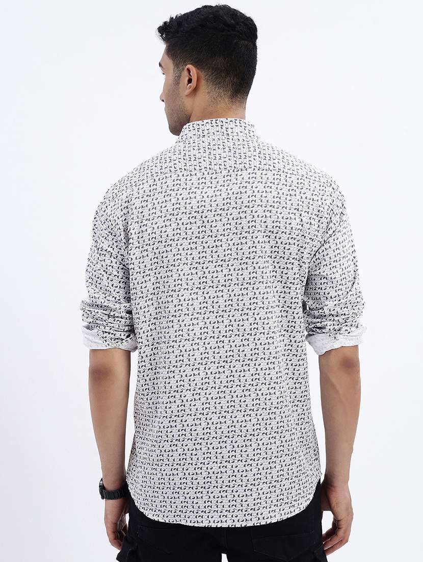 men geometric long sleeve casual shirt - 21562506 -  Standard Image - 2