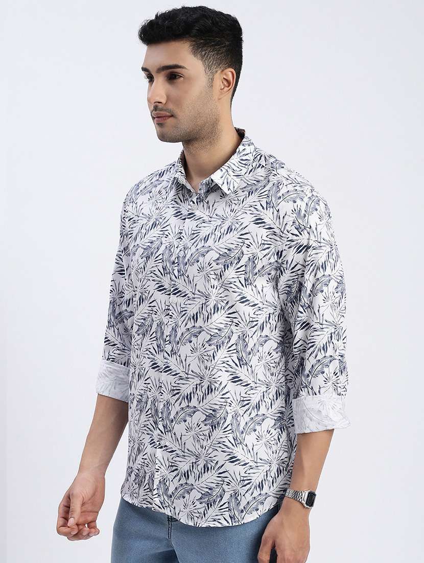 men printed long sleeve casual shirt - 21562507 -  Standard Image - 2