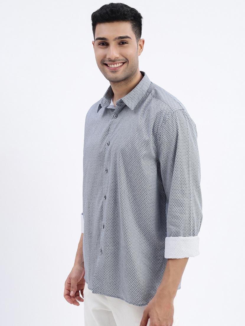 men printed long sleeve casual shirt - 21562513 - Standard Image - 2
