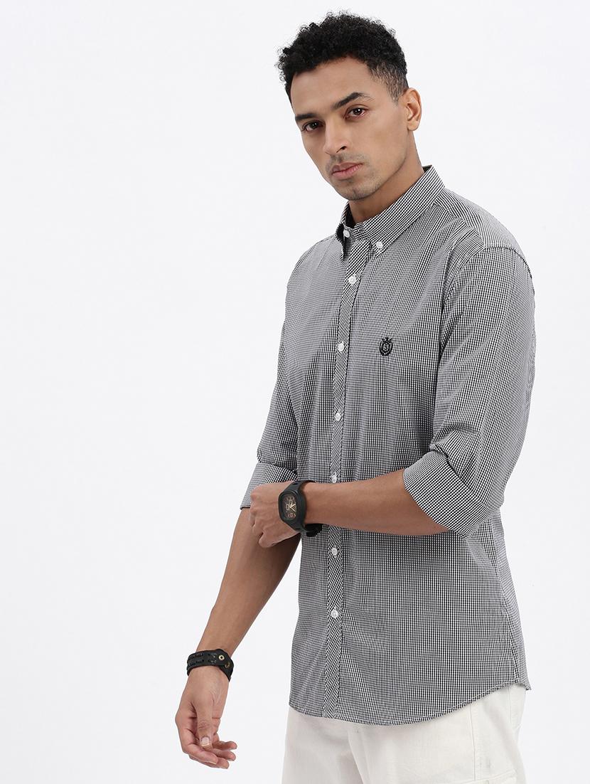 men checkered long sleeve casual shirt - 21562515 - Standard Image - 2