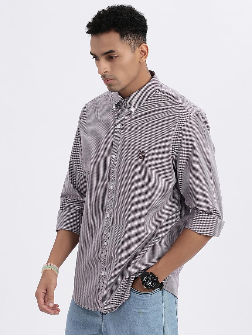 men checkered long sleeve casual shirt - 21562517 - Standard Image - 2