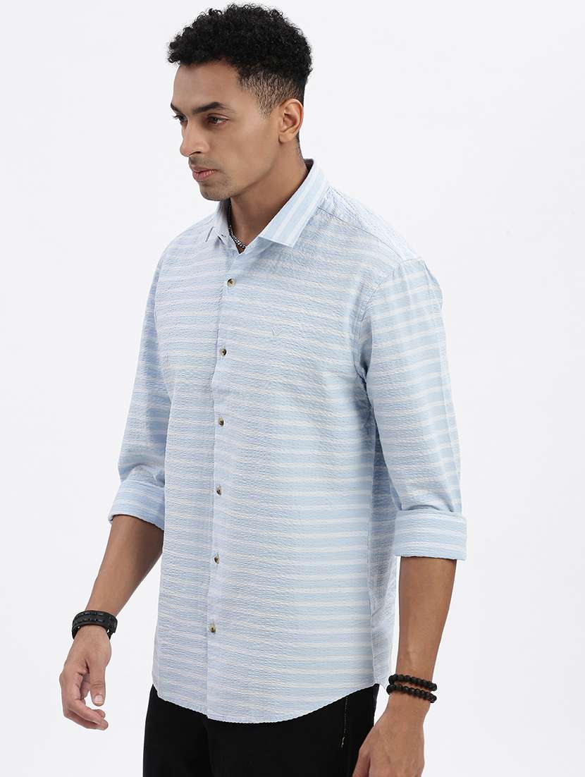 men striped long sleeve casual shirt - 21562521 -  Standard Image - 2
