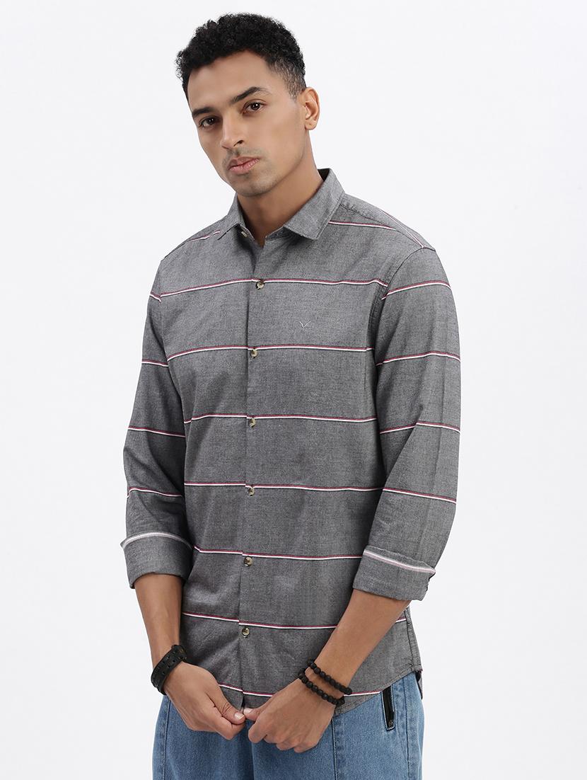 men striped long sleeve casual shirt - 21562522 - Standard Image - 2