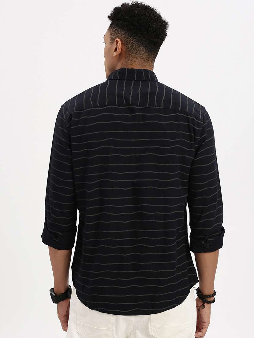 men striped long sleeve casual shirt - 21562528 -  Standard Image - 2