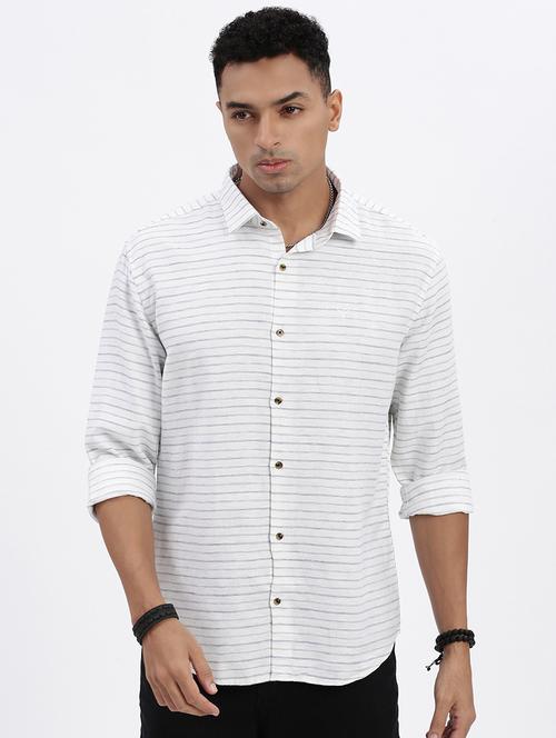 men striped long sleeve casual shirt - 21562529 - Standard Image - 0
