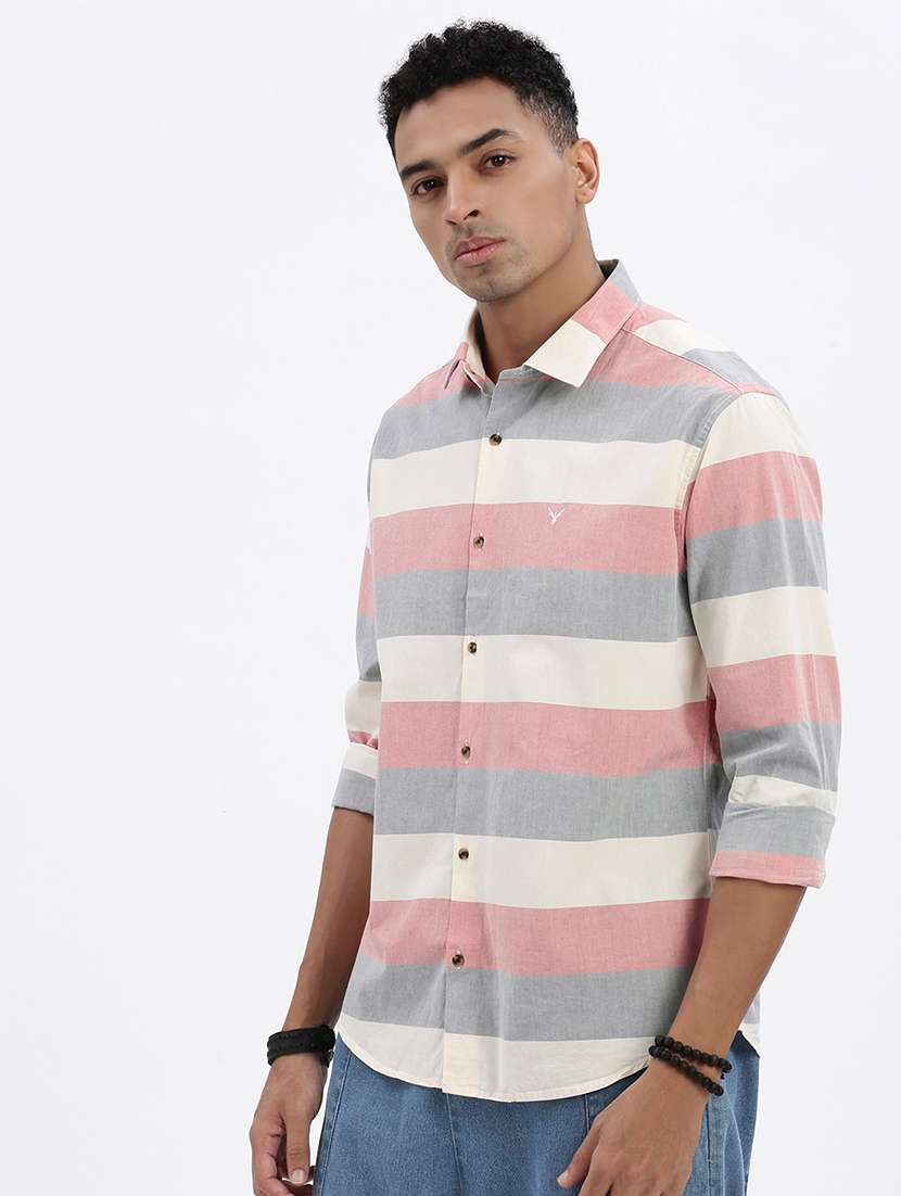 men striped long sleeve casual shirt - 21562531 -  Standard Image - 2