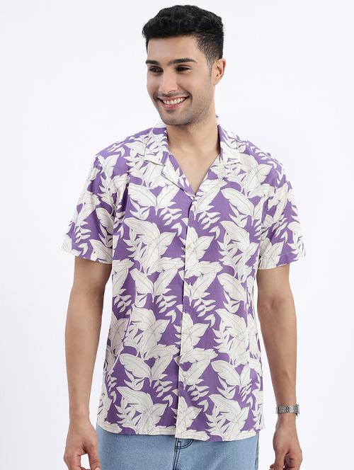 men printed short sleeve casual shirt - 21562534 - Standard Image - 0
