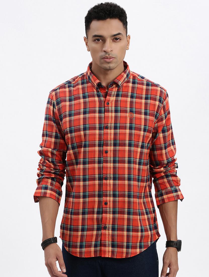 men checkered long sleeve casual shirt - 21562543 -  Zoom Image - 0
