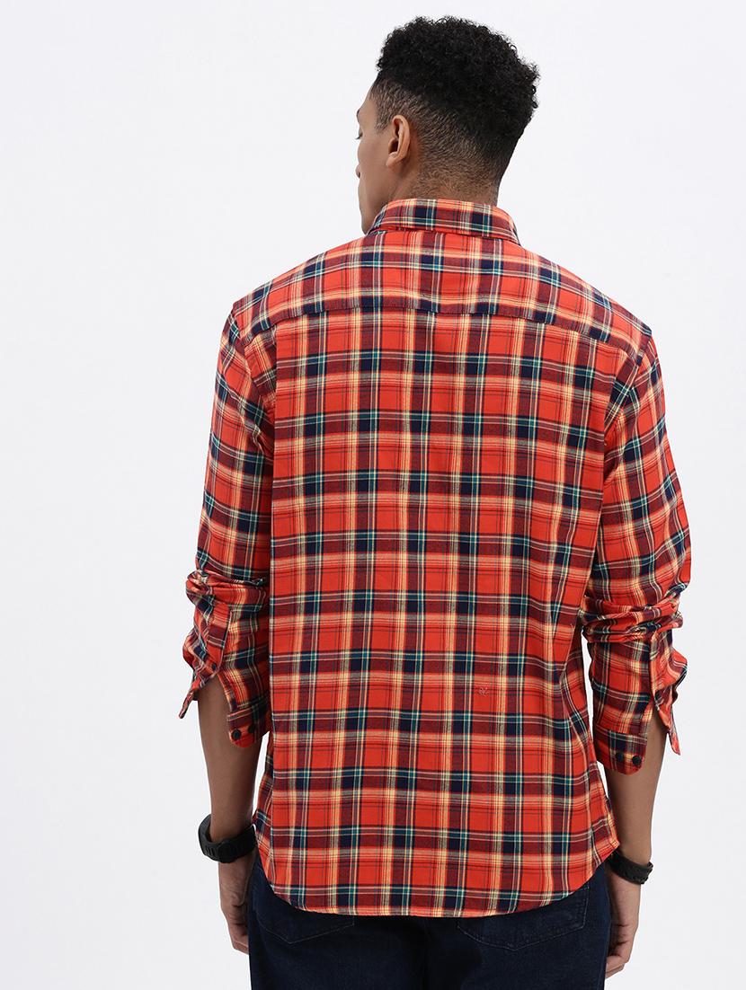 men checkered long sleeve casual shirt - 21562543 - Standard Image - 2