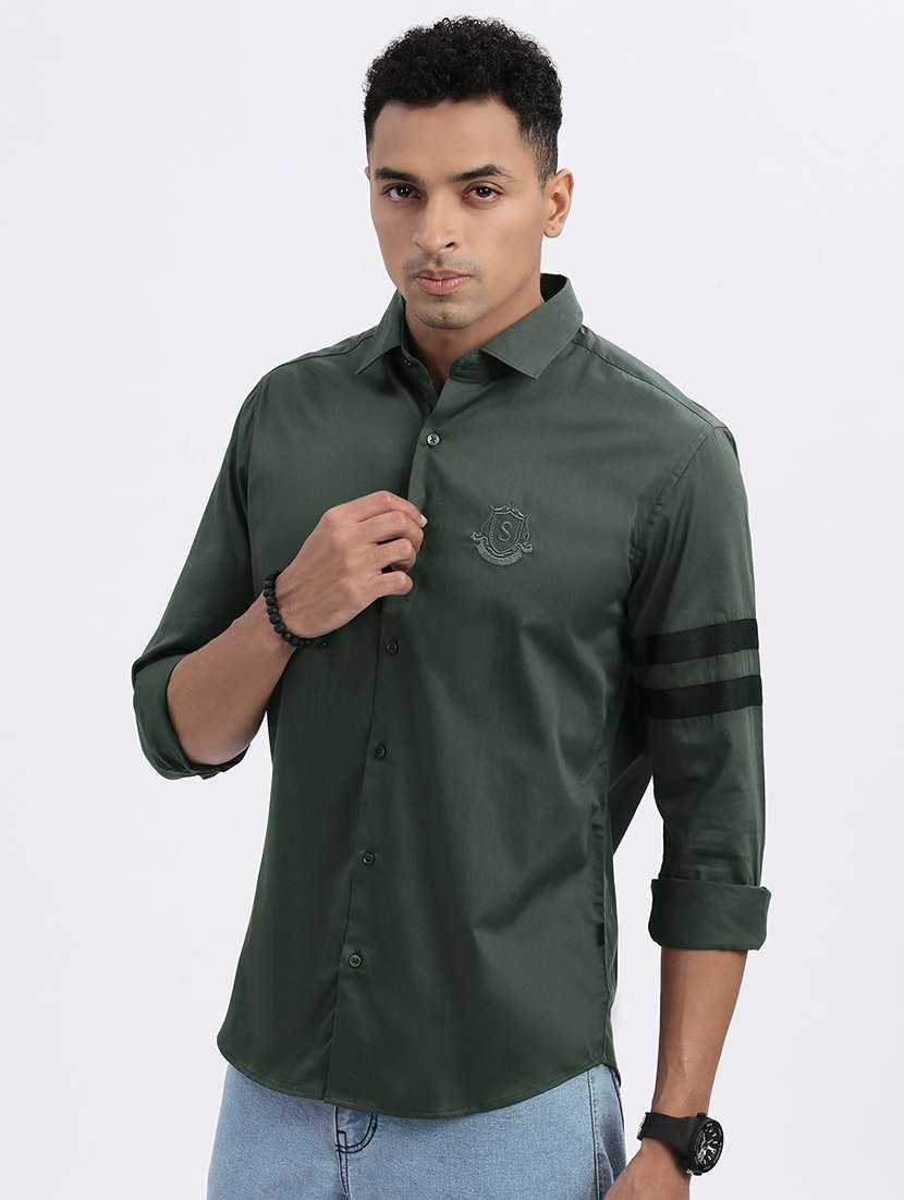 men taped long sleeve casual shirt - 21562544 -  Standard Image - 2
