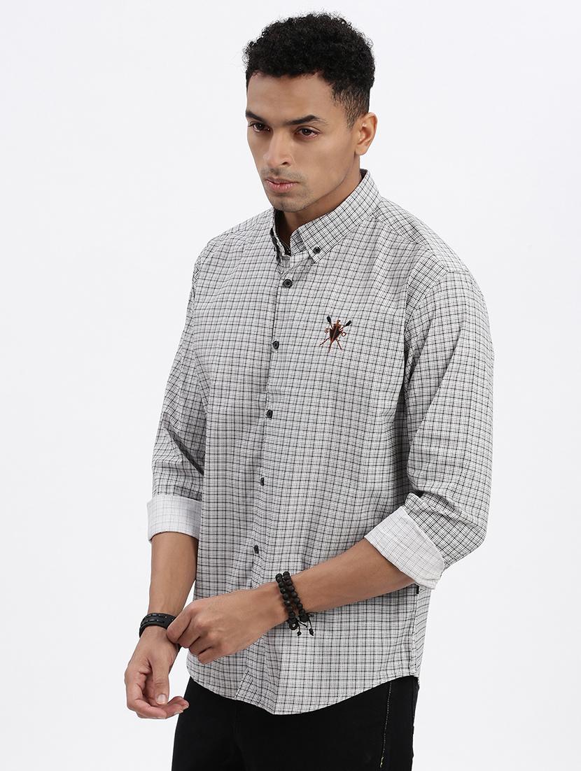 men checkered long sleeve casual shirt - 21562547 - Standard Image - 2