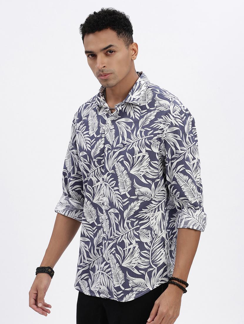 men printed long sleeve casual shirt - 21562549 - Standard Image - 2