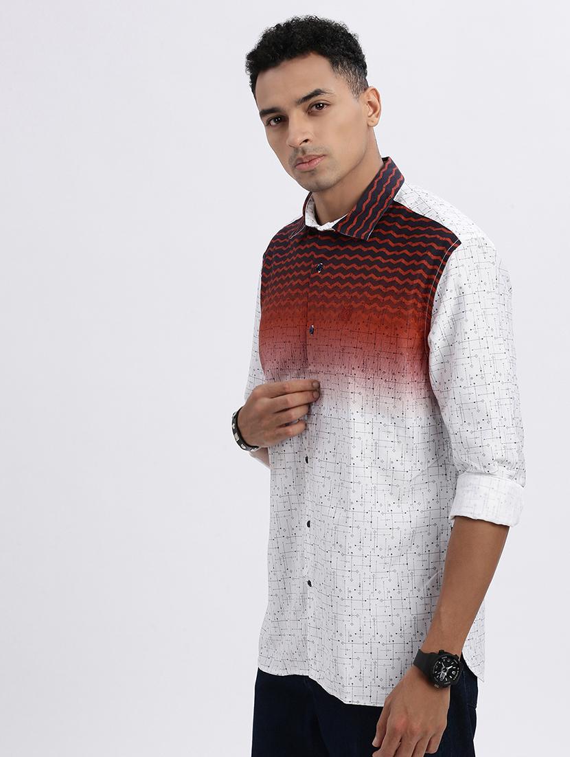 men printed long sleeve casual shirt - 21562561 - Standard Image - 2