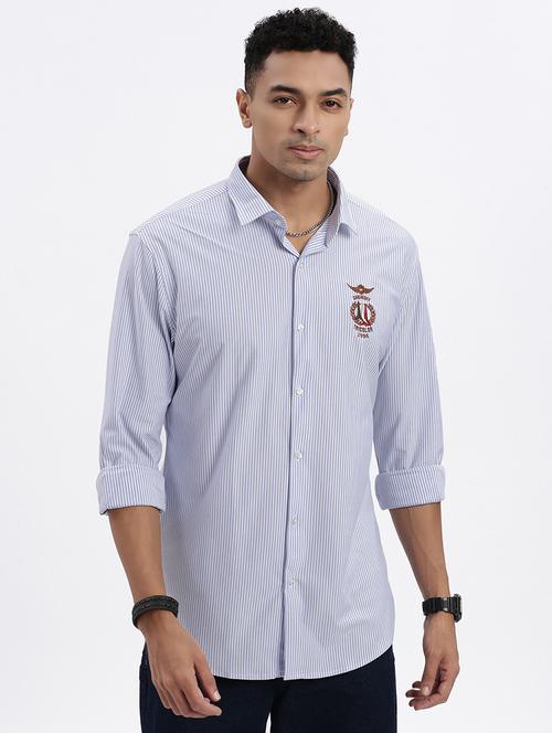 men striped long sleeve casual shirt - 21562565 - Standard Image - 0