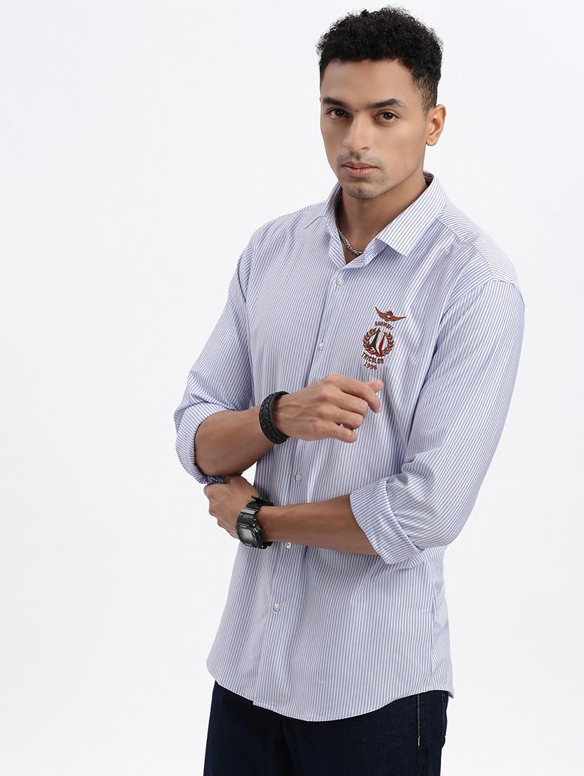men striped long sleeve casual shirt - 21562565 - Standard Image - 2