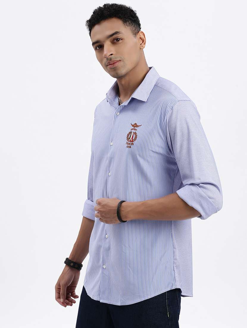 men striped long sleeve casual shirt - 21562568 - Standard Image - 2