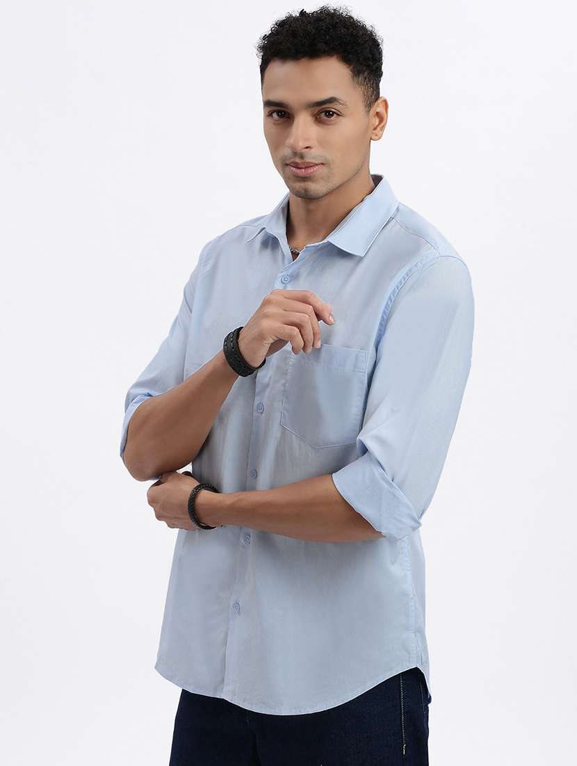 men solid long sleeve casual shirt - 21562570 -  Standard Image - 2