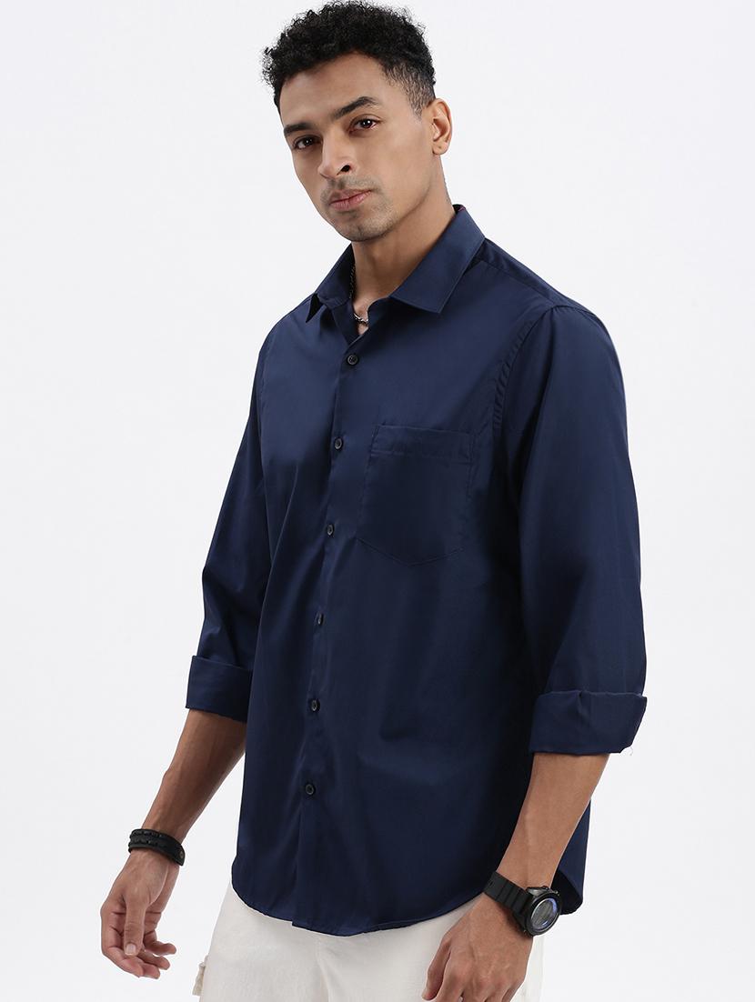 men solid long sleeve casual shirt - 21562571 - Standard Image - 2