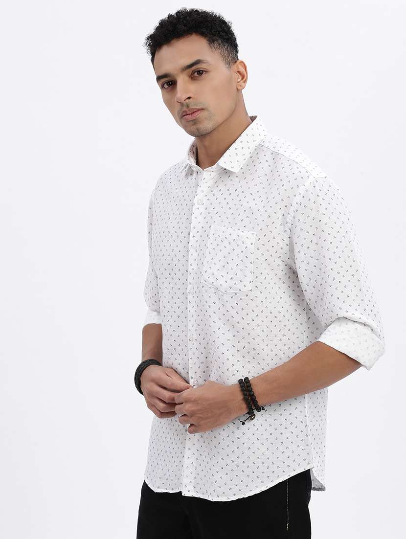 men printed long sleeve casual shirt - 21562576 -  Standard Image - 2