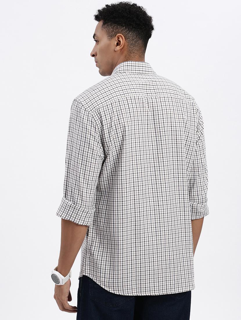 men checkered long sleeve casual shirt - 21562590 - Standard Image - 2
