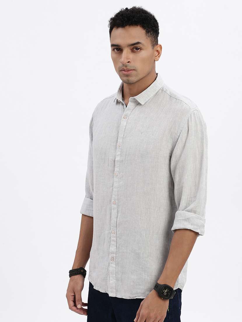 men solid long sleeve casual shirt - 21562592 -  Standard Image - 2