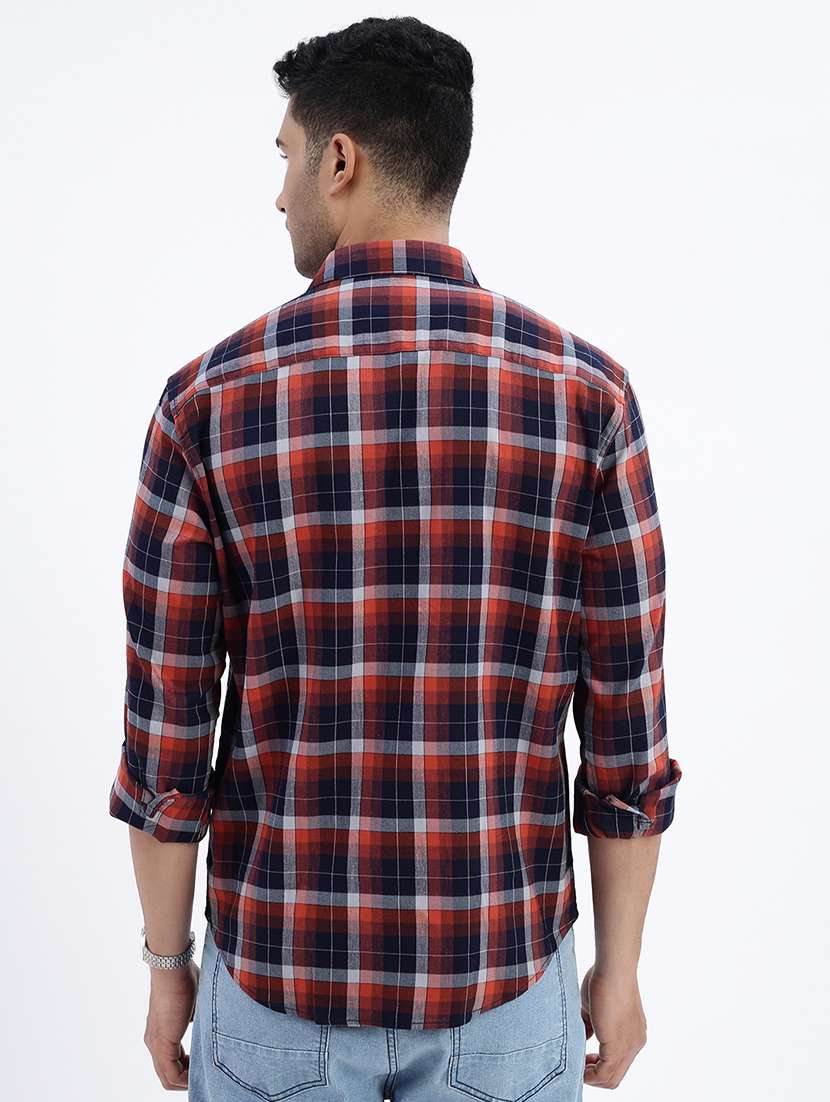 men checkered long sleeve casual shirt - 21562593 -  Standard Image - 2