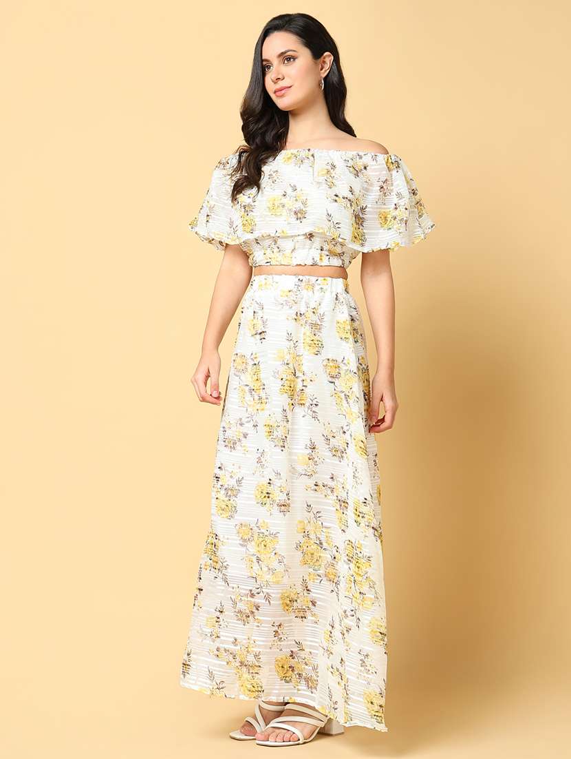 women printed top and skirt co-ord set - 21562624 -  Standard Image - 2