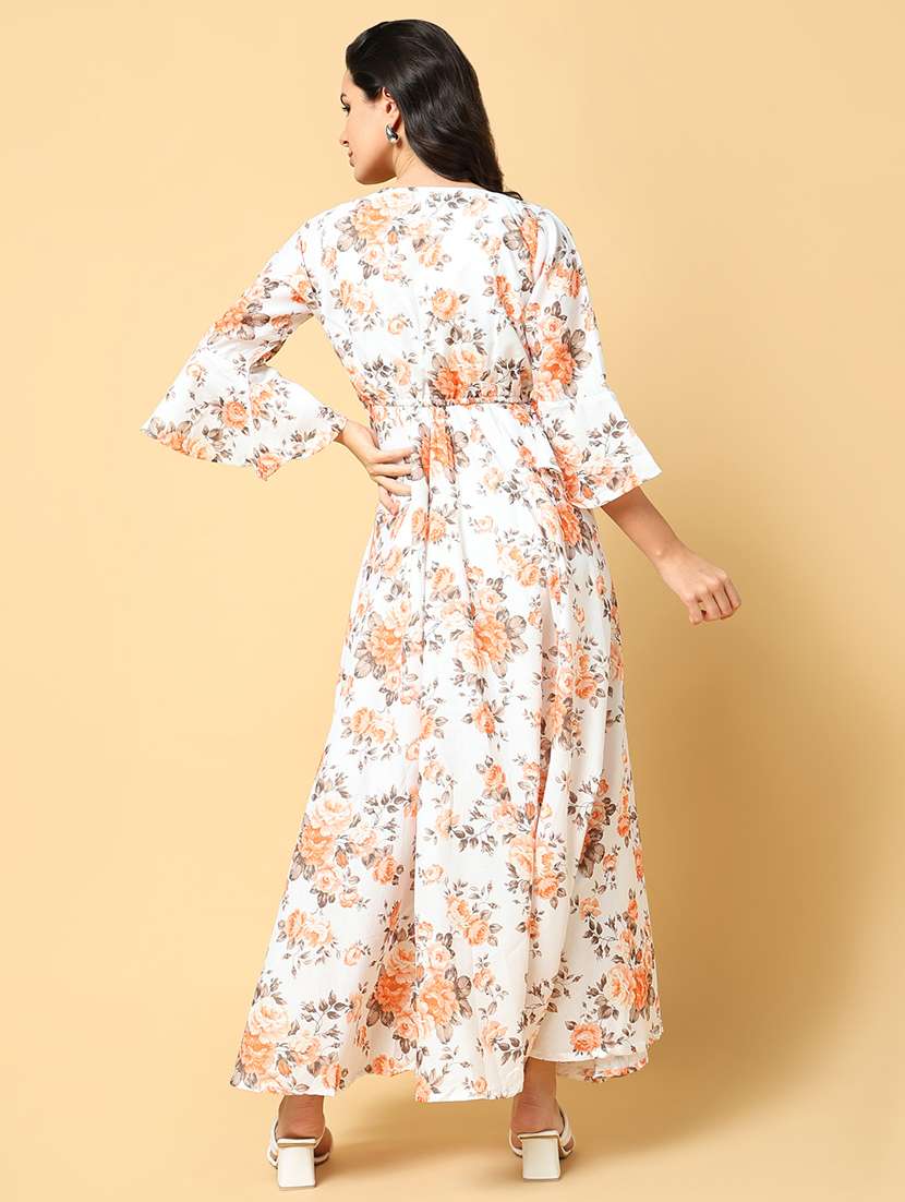 Women Printed Bell Sleeve Fit & Flare Dress - 21562632 -  Standard Image - 2