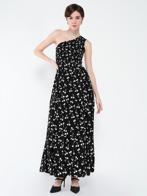 women printed single shoulder tiered dress - 21562685 - Standard Image - 0