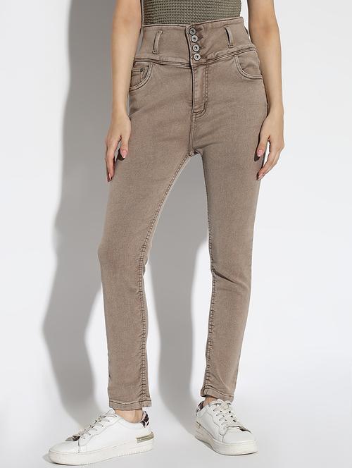 women solid high rise slim fit jean - 21562700 - Standard Image - 0