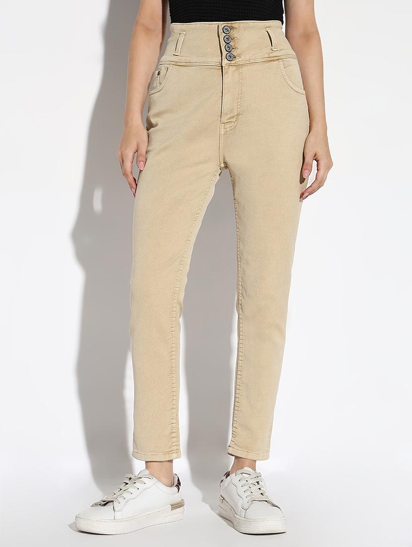 women solid high rise slim fit jean - 21562701 - Zoom Image - 0