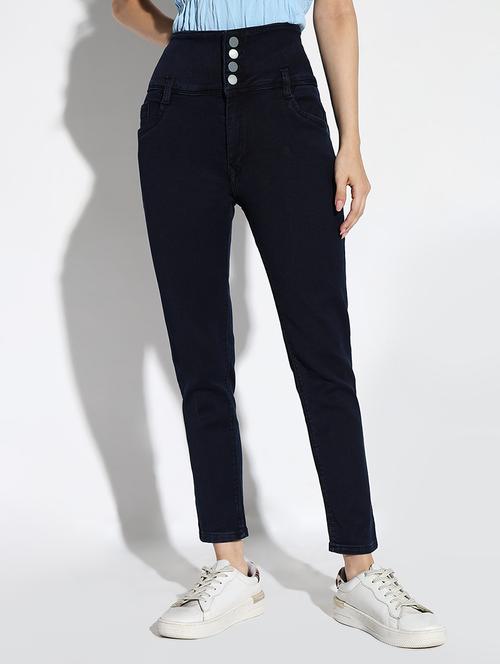 women solid high rise slim fit jeans - 21562713 - Standard Image - 0