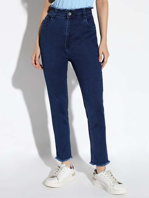 women solid high rise slim fit jeans - 21562714 -  Standard Image - 0