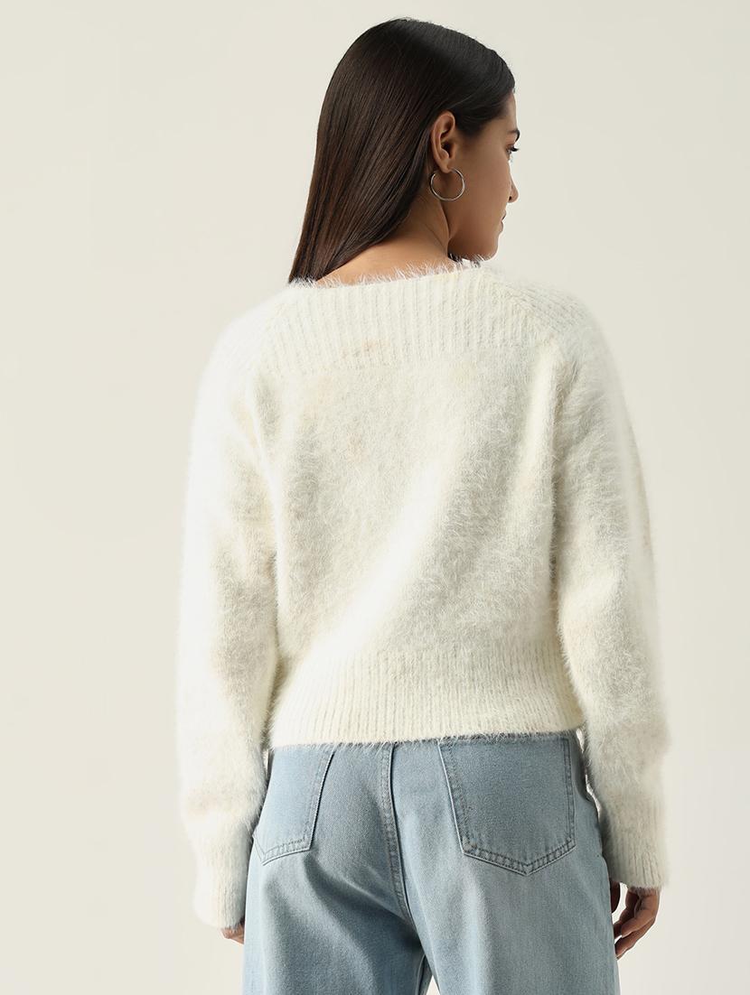 women solid long sleeves pullover - 21562763 - Standard Image - 2