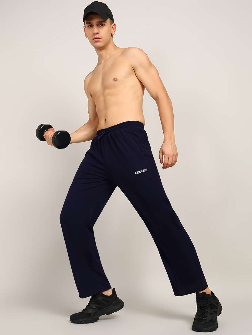 men solid loose fit full length track pant - 21562858 -  Standard Image - 2