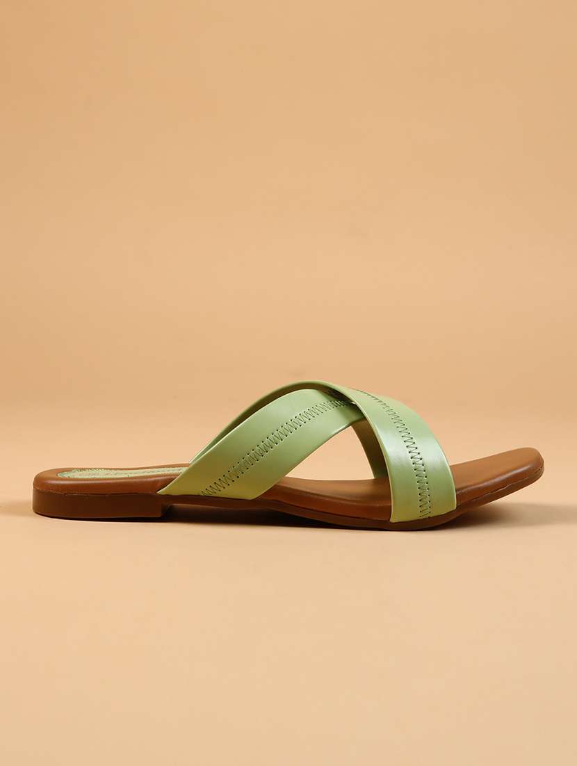 women green slip on sandal - 21562903 -  Standard Image - 2