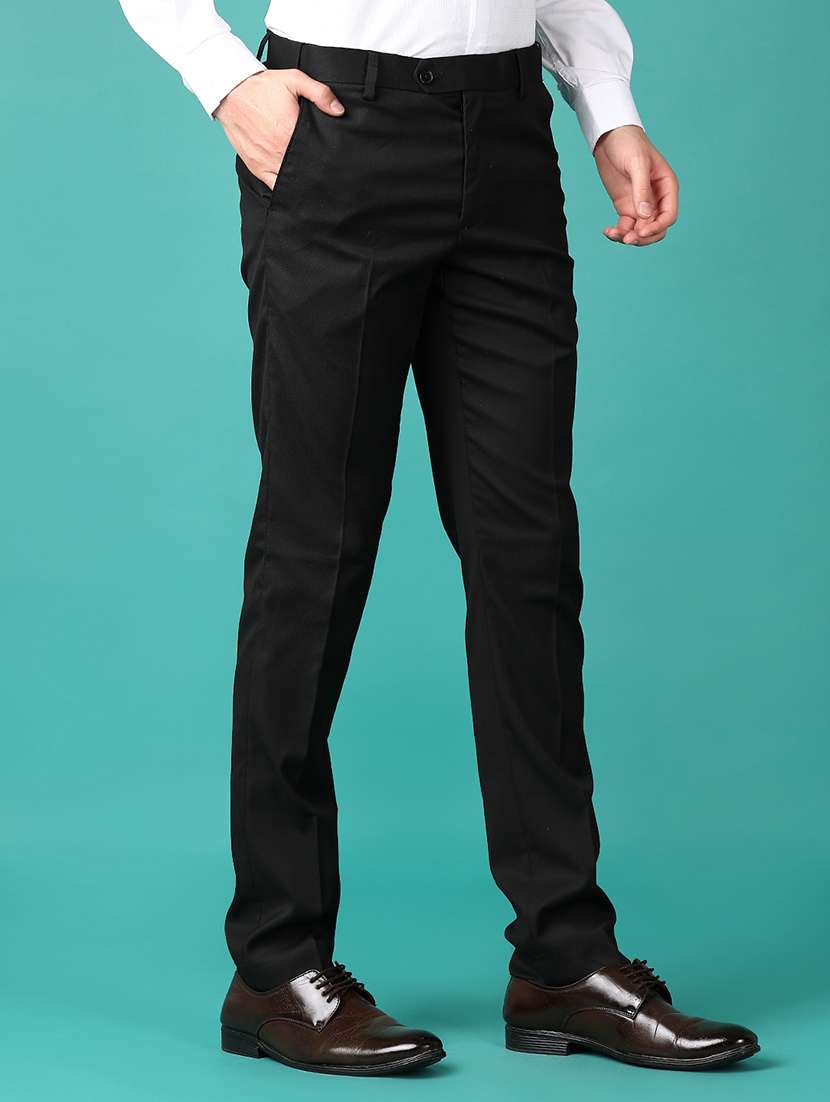men mid rise solid flat front formal trouser - 21562961 - Standard Image - 2