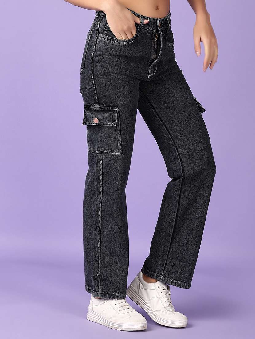 women solid mid rise cargo - 21563112 -  Standard Image - 2