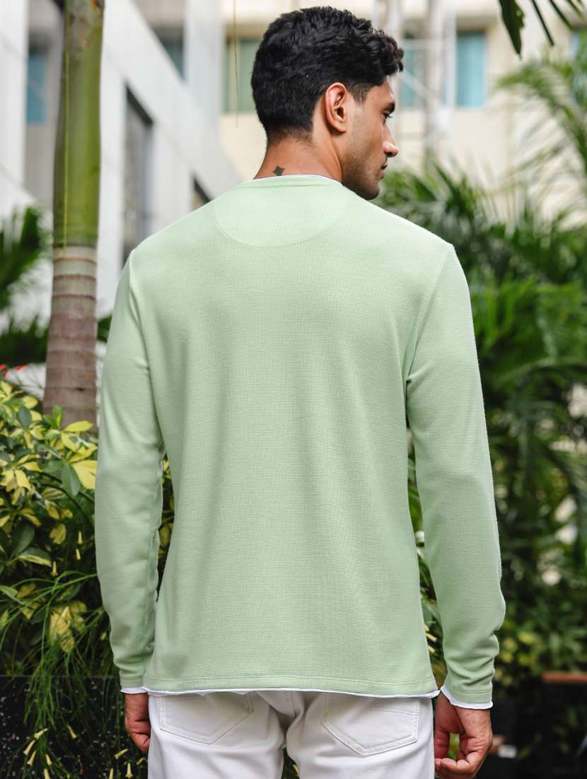 men round neck plain long sleeve t-shirt - 21563299 -  Standard Image - 2