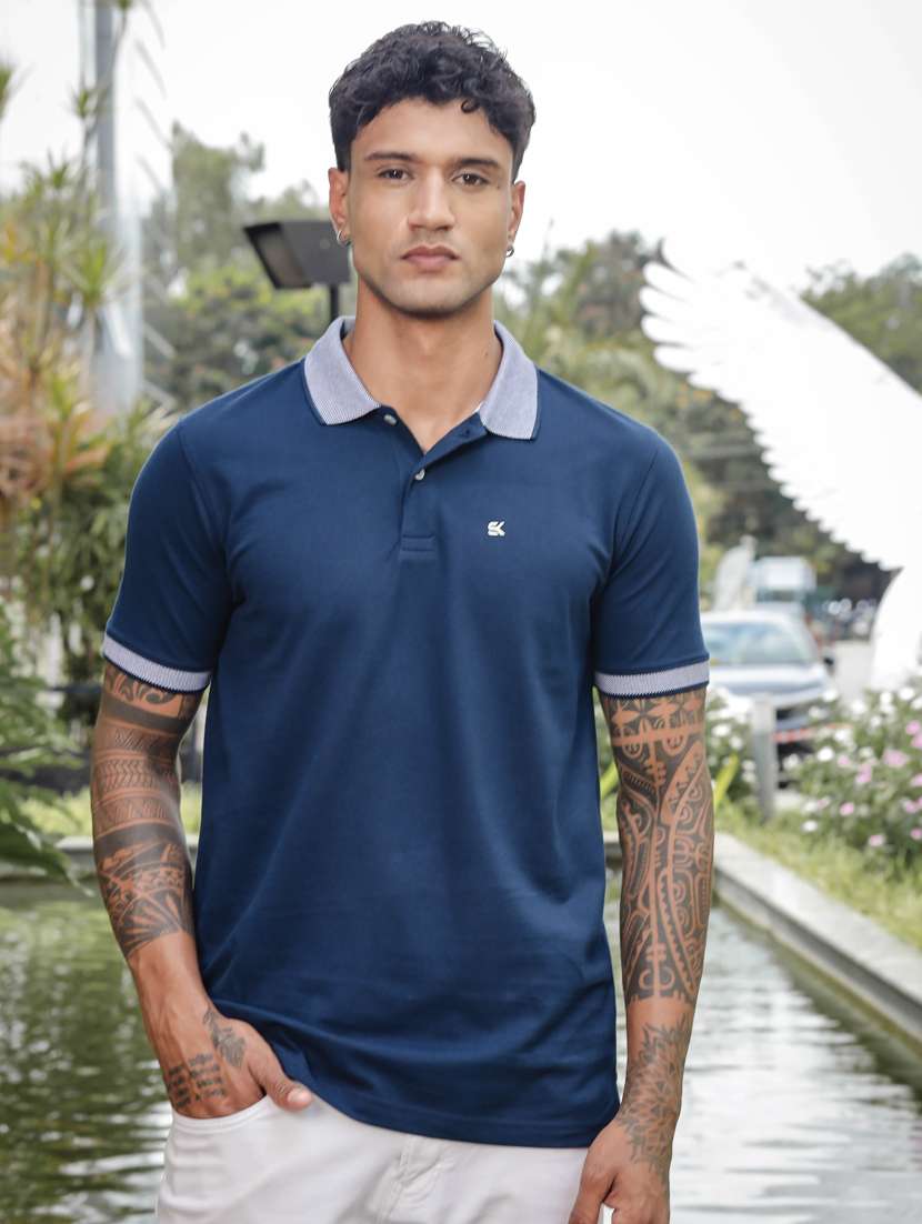 men solid short sleeves polo t-shirt - 21563324 - Zoom Image - 0