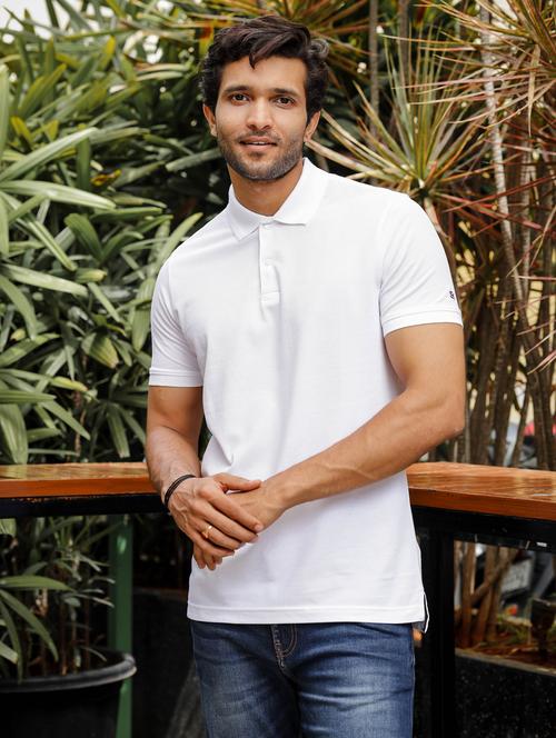 men solid short sleeves polo t-shirt - 21563330 - Standard Image - 0
