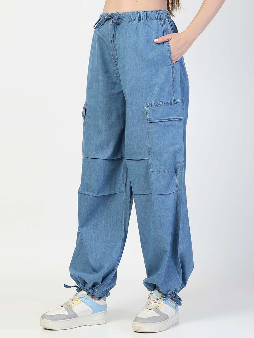 women solid regular fit cargo - 21563486 - Standard Image - 2