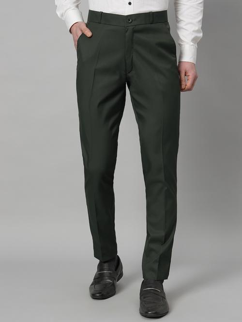 men solid flat front slim fit formal trouser - 21563543 - Standard Image - 0