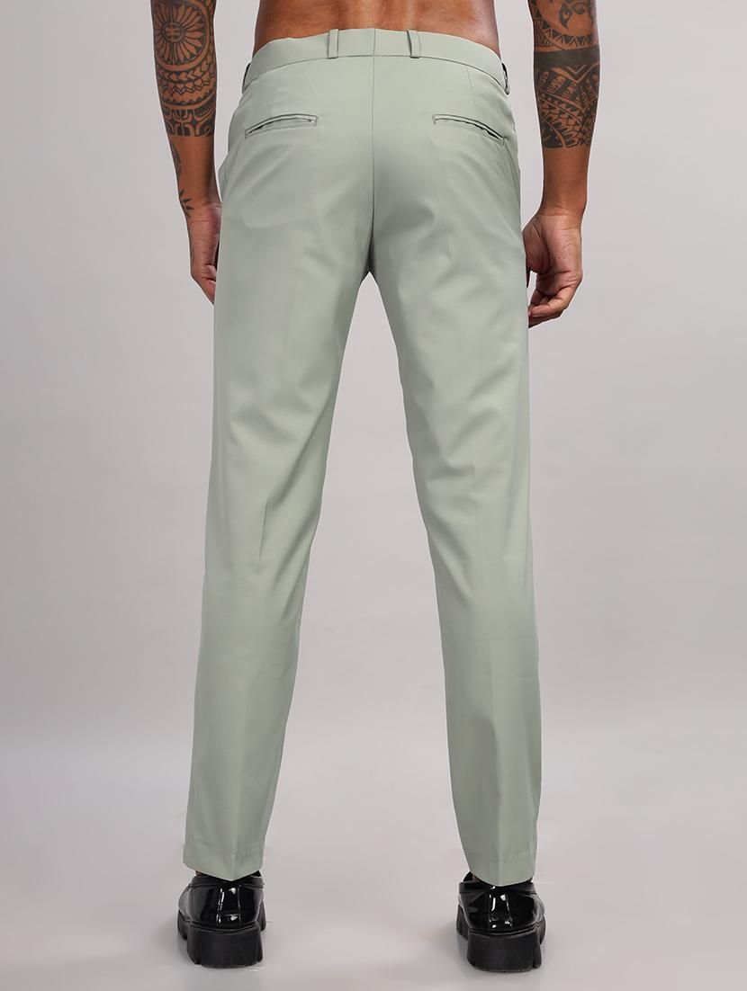 men solid flat front slim fit trouser - 21563557 - Standard Image - 2